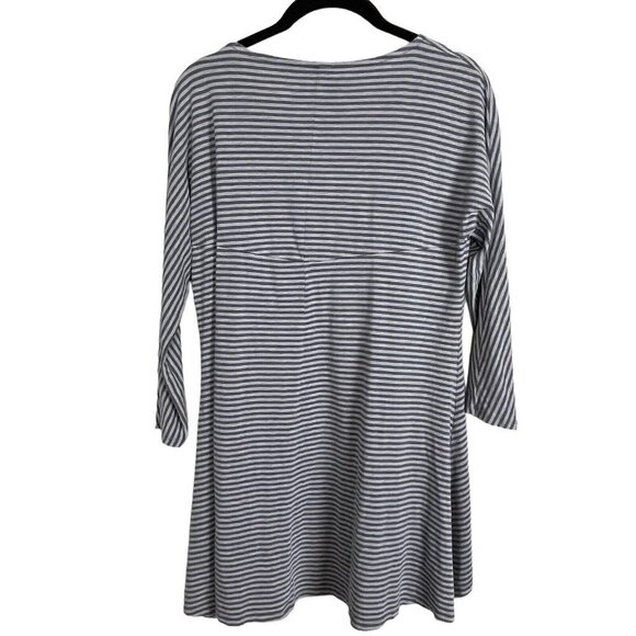 Coolibar UPF 50+ Gray White Striped Size S Long Sleeve High Low  Shirt Tunic - Picture 4 of 6